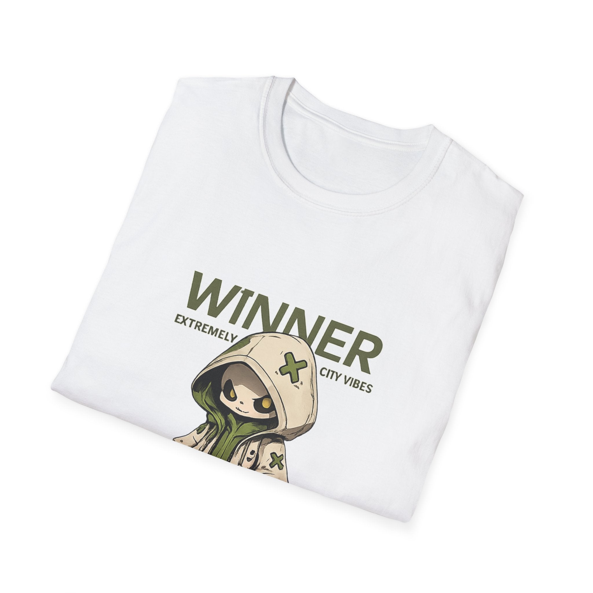 Winner Soldier Tee — Cute Camouflage Character "Peace & Love" Graphic T-Shirt