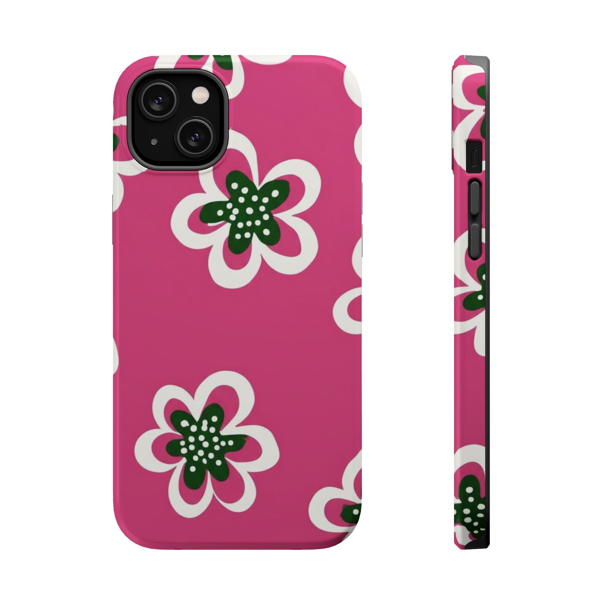 Floral Pink Magnetic Impact-Resistant Phone Case