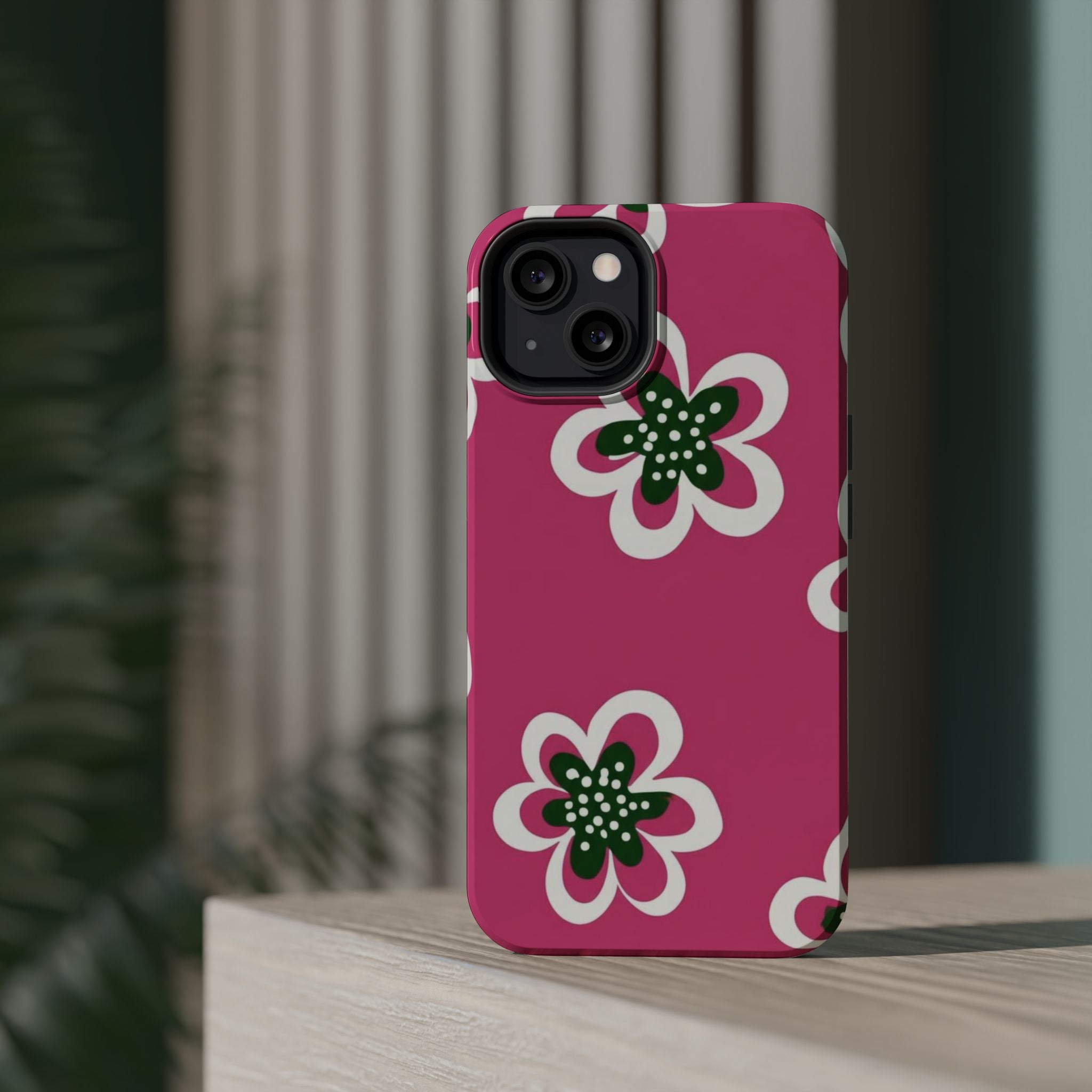 Floral Pink Magnetic Impact-Resistant Phone Case
