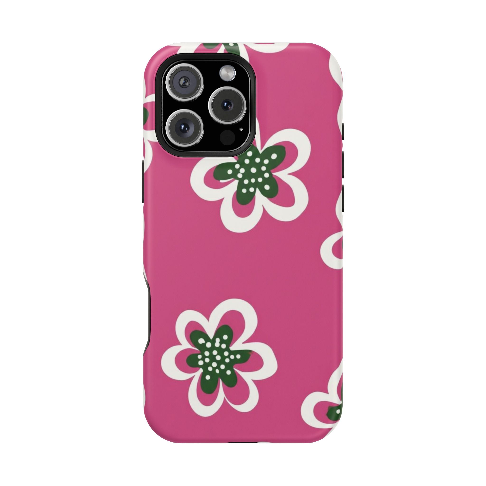 Floral Pink Magnetic Impact-Resistant Phone Case