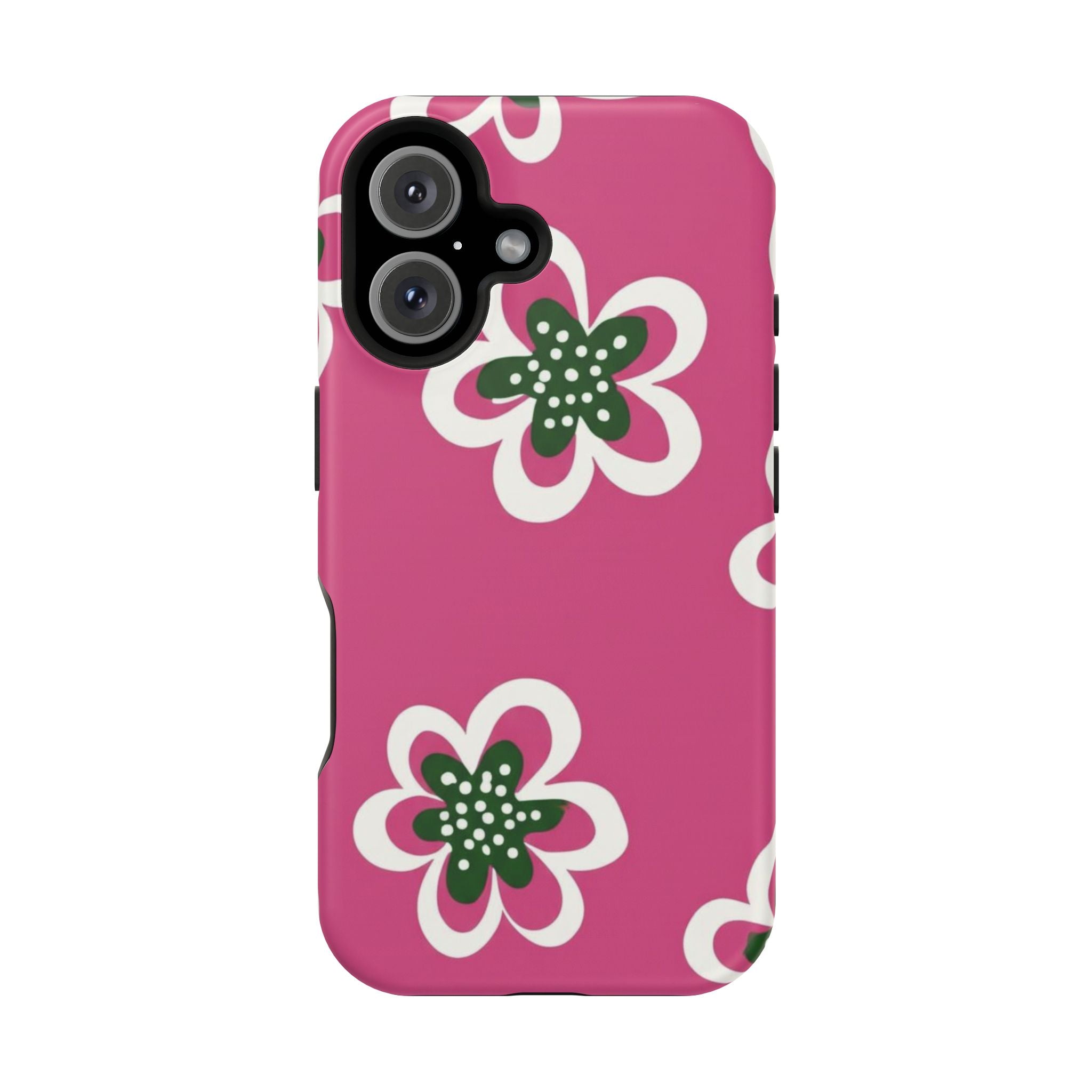 Floral Pink Magnetic Impact-Resistant Phone Case