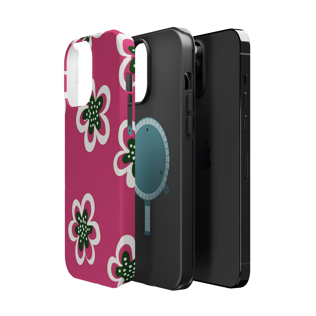Floral Pink Magnetic Impact-Resistant Phone Case