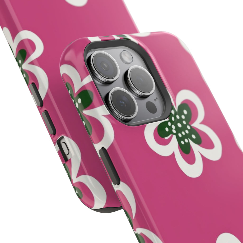 Floral Pink Magnetic Impact-Resistant Phone Case