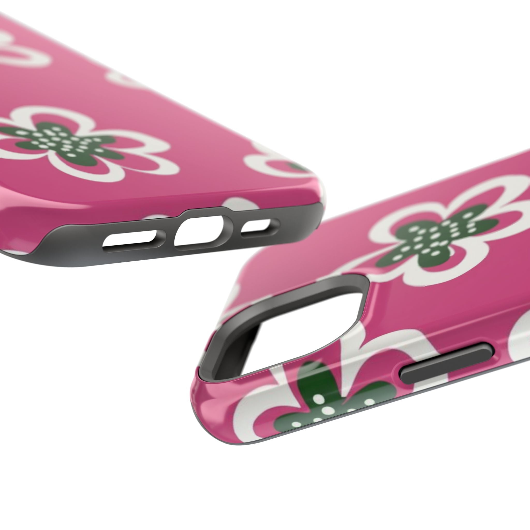 Floral Pink Magnetic Impact-Resistant Phone Case