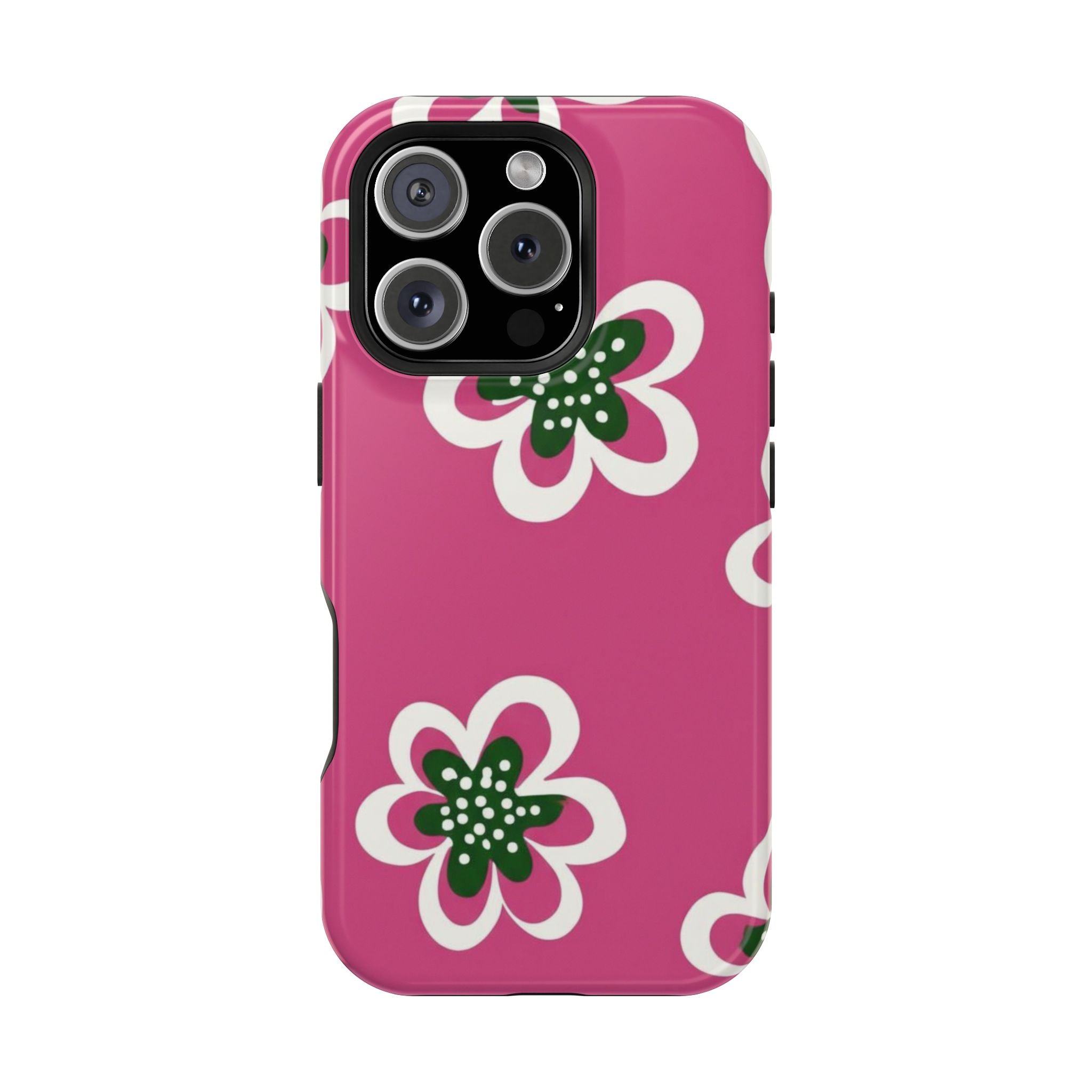 Floral Pink Magnetic Impact-Resistant Phone Case
