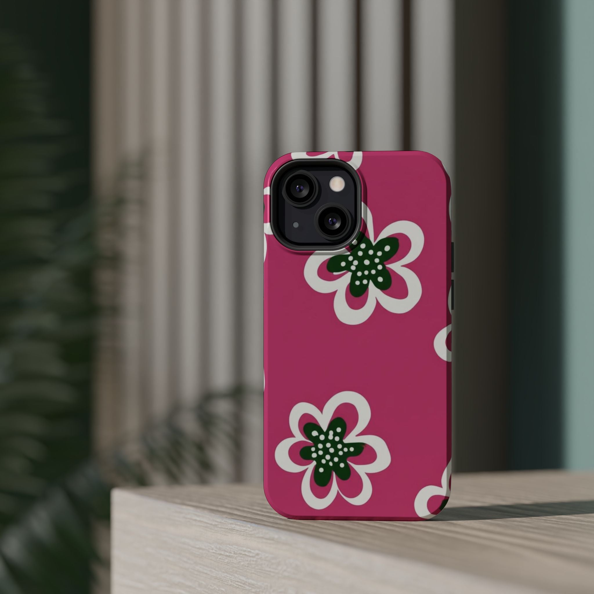 Floral Pink Magnetic Impact-Resistant Phone Case