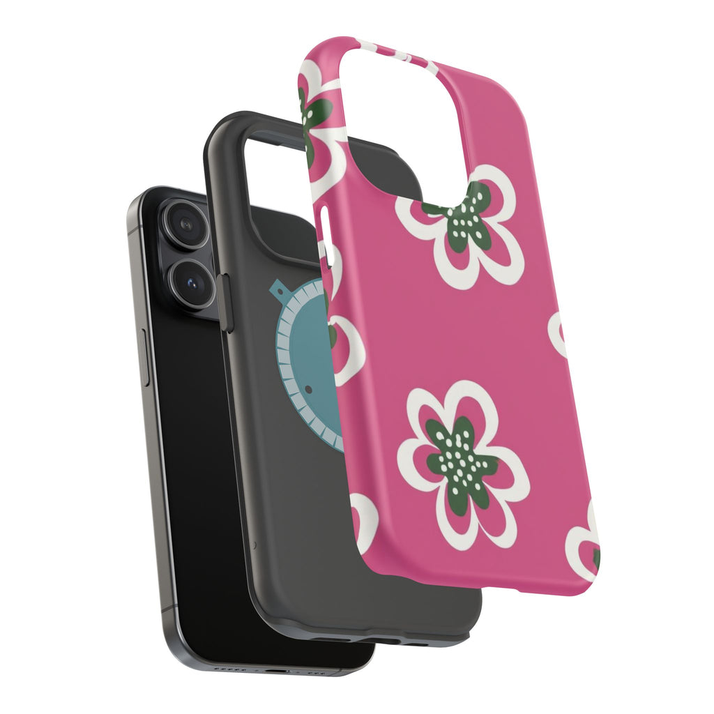 Floral Pink Magnetic Impact-Resistant Phone Case