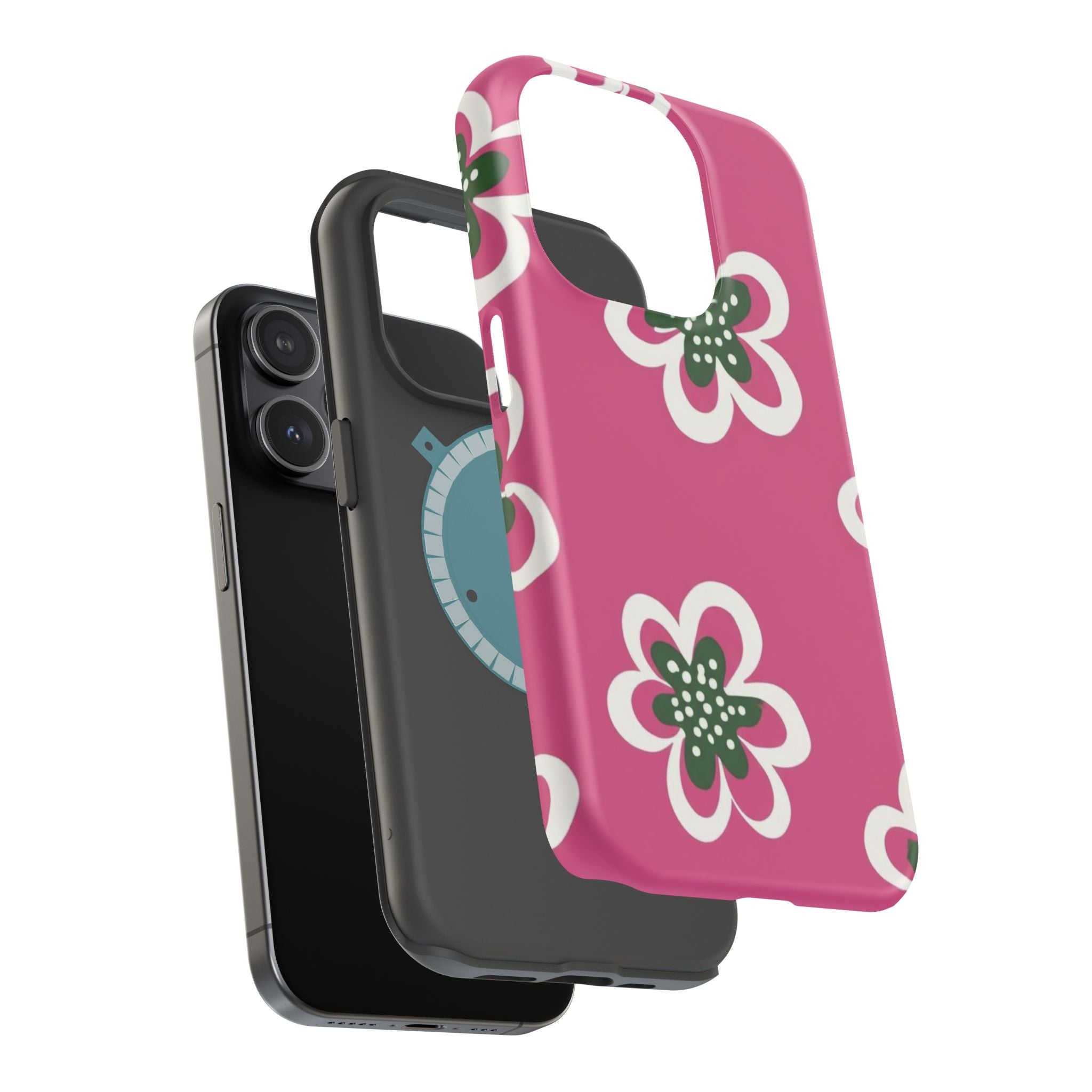 Floral Pink Magnetic Impact-Resistant Phone Case