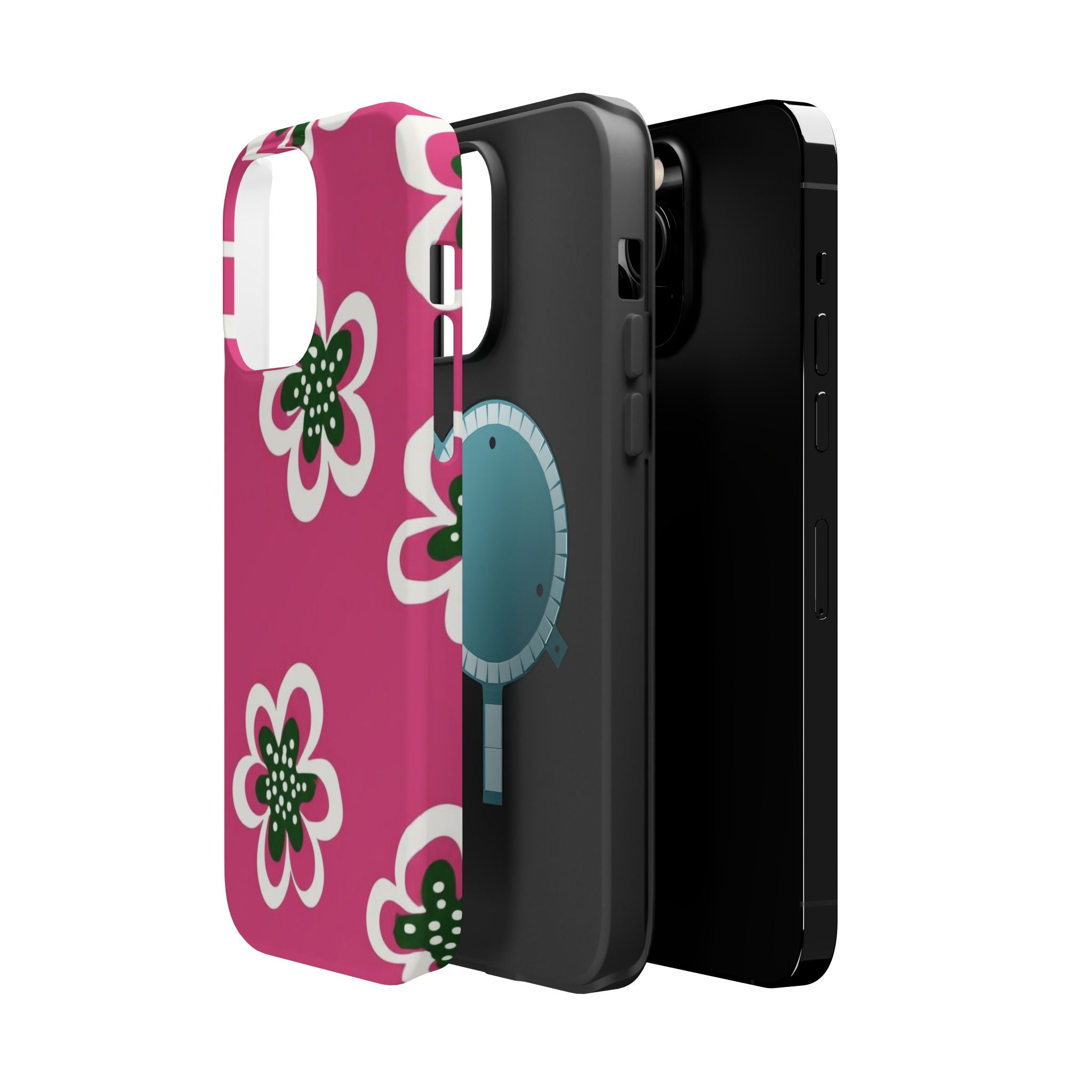 Floral Pink Magnetic Impact-Resistant Phone Case
